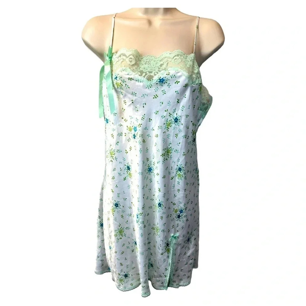 Vintage Y2K VICTORIAS Secret Angels Night Slip Satin Lace   Large